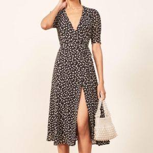 Reformation Mona Wrap Midi Dress